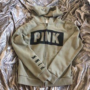 Camo green pink zip hoodie